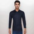 Combination Navy Blue Shirt : Party