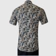 Print Blue Shirt : Party