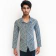 Print Blue Shirt : Party
