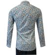 Print Blue Shirt : Party