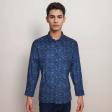 Print Blue Shirt : Party