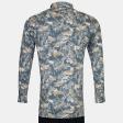 Print Blue Shirt : Party