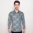 Print Blue Shirt : Party