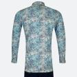 Print Blue Shirt : Party
