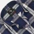 Checks Navy Blue Shirt : Business
