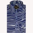 Print Blue Shirt : Party