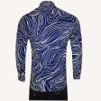 Print Blue Shirt : Party