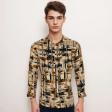 Print Brown Shirt : Party