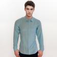 Self Design Aqua Blue Shirt : Business