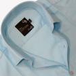 Self Design Aqua Blue Shirt : Business