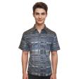 Print Blue Shirt : Party