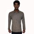 Self Design Light Gray Shirt : Business