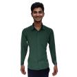 Self Design Dark Green Shirt : Business
