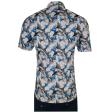 Print Blue Shirt : Party