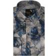 Print Blue Shirt : Party