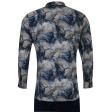 Print Blue Shirt : Party