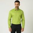 Self Design Light Green Shirt : Business
