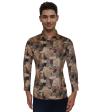Print Brown Shirt : Party