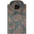 Print Blue Shirt : Party