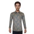 Print Blue Shirt : Party