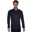 Print Navy Blue Shirt : Slim
