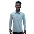Print Blue Shirt : Party
