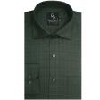 Checks Dark Green Shirt : Business