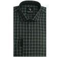 Checks Dark Green Shirt : Business