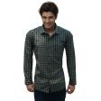 Checks Dark Green Shirt : Business