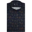 Print Navy Blue Shirt : Party