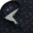 Print Navy Blue Shirt : Party