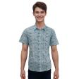 Print Blue Shirt : Party