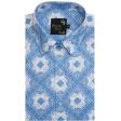 Print Blue Shirt : Party