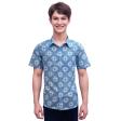 Print Blue Shirt : Party