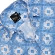 Print Blue Shirt : Party