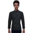 Combination Navy Blue Shirt : Party
