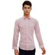 Self Design Pink Shirt : Slim