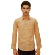Self Design Peach Shirt : Slim