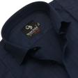 Self Design Navy Blue Shirt : Business