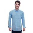 Self Design Light Blue Shirt : Business