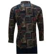 Print Blue Shirt : Party