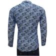 Print Blue Shirt : Party