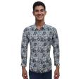 Print Blue Shirt : Party