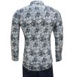 Print Blue Shirt : Party