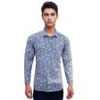Print Blue Shirt : Party