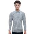 Print Blue Shirt : Party