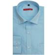 Self Design Aqua Blue Shirt : Slim