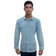 Self Design Aqua Blue Shirt : Slim