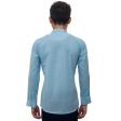 Self Design Aqua Blue Shirt : Slim
