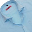 Self Design Aqua Blue Shirt : Slim